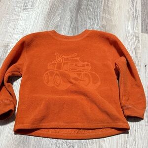 Orange Fleece Sweatshirt with Truck Design size 3T